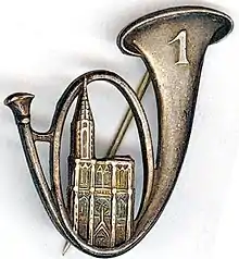 insigne du 1er BCP vers 1930 "cathédrale de Strasbourg".