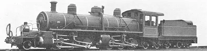 Mallet 130+031 construite par American Locomotive Company ALCO pour les chemins de fer Serbes. Voie étroite (2'6" - 0,76m).