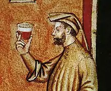 Examen visuel du vin, XIVe siècle.