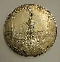 Revers de la médaille d'or.