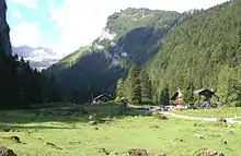 Vue du vallon de Nant depuis Pont-de-Nant, au-dessus des Plans