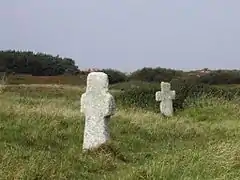 Les deux croix en pierre de l'île Aganton