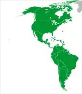 Carte du monde des nations participants aux Jeux indiqués en vert.