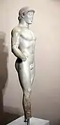 Éphèbe d'Agrigente, marbre poli, H. 1,02 m. Richter 182. Non daté. Parco Valle dei Templi Agrigento, Museo Archaeologico