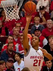 Evan Turner arrière/ailier de l'équipe universitaire des Buckeyes d'Ohio State numéro 2 de la draft, choisi par la franchise de Philadelphie.