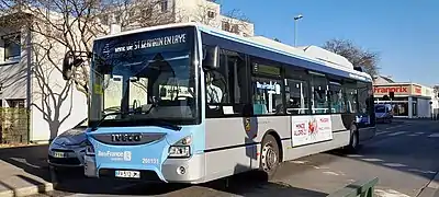 Iveco Bus Urbanway 12 GNV n°201131 à Conflans Sainte-Honorine, sur la ligne 4.