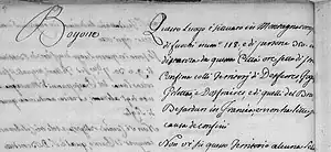 "Boyone", extrait du folio 49 du document NI FINANCES MAZZO 007 du 01/01/1751 au 31/12/1754 des Archives départementales des Alpes-Maritimes.