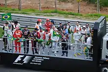 Photo de la parade des pilotes à Interlagos