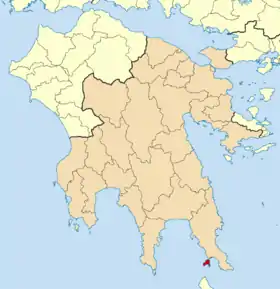 Dème d’Elafónisos à la suite de la réforme Kallikratis (2010)