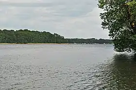 Le Gudelacksee vu de l'île de Werder.