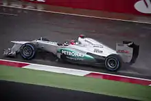 Photographie de Michael Schumacher au Grand Prix de Grande-Bretagne