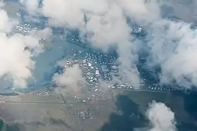 Selfoss, avec l'aérodroma à gauche de l'image