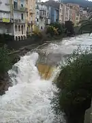 Le Mondony en crue à Amélie-les-Bains