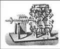 Moteur à courant continu du premier bateau électrique (vers 1838)