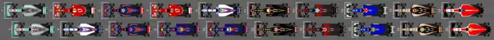 Schéma de la grille de départ du Grand Prix d'Espagne 2015.