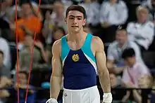 Description de l'image 2015 European Artistic Gymnastics Championships - Rings - Artur Tovmasyan 11.jpg.