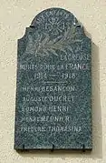 Plaque commémorative.