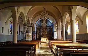 L'intérieur de l'église Notre-Dame-de-l'Assomption à Servance.