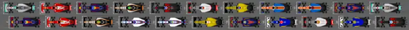 Schéma de la grille de départ du Grand Prix de Belgique 2016