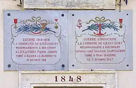 Plaques commémoratives de Greucourt.