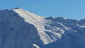 Vue du sommet de la roche de Mio depuis le nord-ouest.