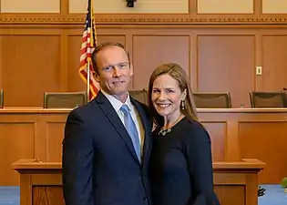 Amy Coney Barrett et son mari en 2018.