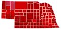 Vainqueur républicain par comté : Ricketts en rouge.