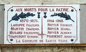 Plaque commémorative.