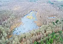 Vue aérienne générale en hiver.