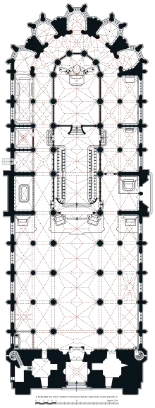 Abbaye de Saint-Hubert : plan de l'abbatiale