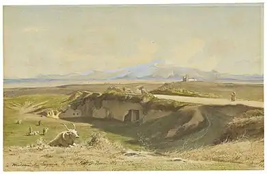 Vue de la campagne romaine (1850), localisation inconnue.