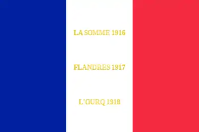 Drapeau du 201e régiment d'infanterie  de l'armée française, avec ses batailles.