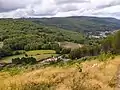 La gare et le Bois des Échelles depuis le Col de la Roche.