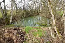 La tranchée d'accès inondée.