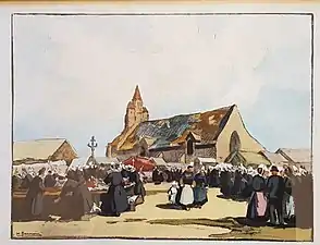 Jour de marché sur la place de l'église