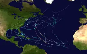 Trajectoires des systèmes tropicaux de 2021.