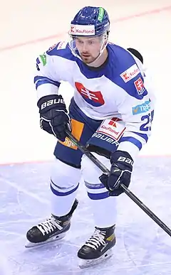 Photographie couleur d'un joueur de hockey sur glace