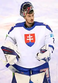 Photographie couleur d'un joueur de hockey sur glace