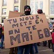 Manifestant le 11 février 2023 à Belfort.