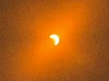 Photo de l'éclipse partielle depuis Perth, Australie-Occidentale, 03:19 UTC.