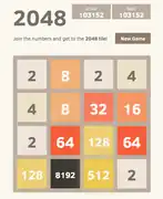 Une grille de 2048 avec une tuile 8192.