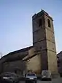 Église d'El Pueyo de Araguás, possédant un conjurador dans son clocher.