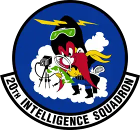 Sam le pirate en mascotte du « :20th Intelligence Squadron (en) »