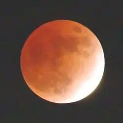 La Lune vue de Nara, Japon.(à 17h51 UTC+9h00)