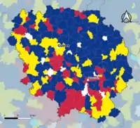 Candidat arrivé en tête au 1er tour par commune.  Emmanuel MacronMarine Le PenJean-Luc MélenchonDeux à égalité