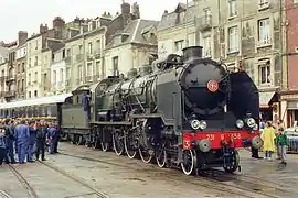 Un train spécial vapeur à l'ancienne gare de Dieppe-Maritime le 14 septembre 1986.