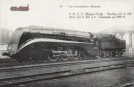 La locomotive 232 S 1 au dépôt de La Chapelle.