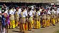 Groupe de danseurs du village d'Alele lors de la fête du territoire de 2017.