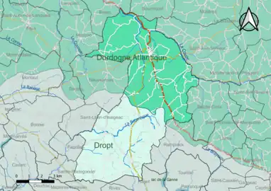 Carte en couleur présentant le(s) SAGE couvrant le territoire communal