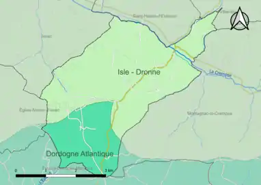 Carte en couleur présentant le(s) SAGE couvrant le territoire communal